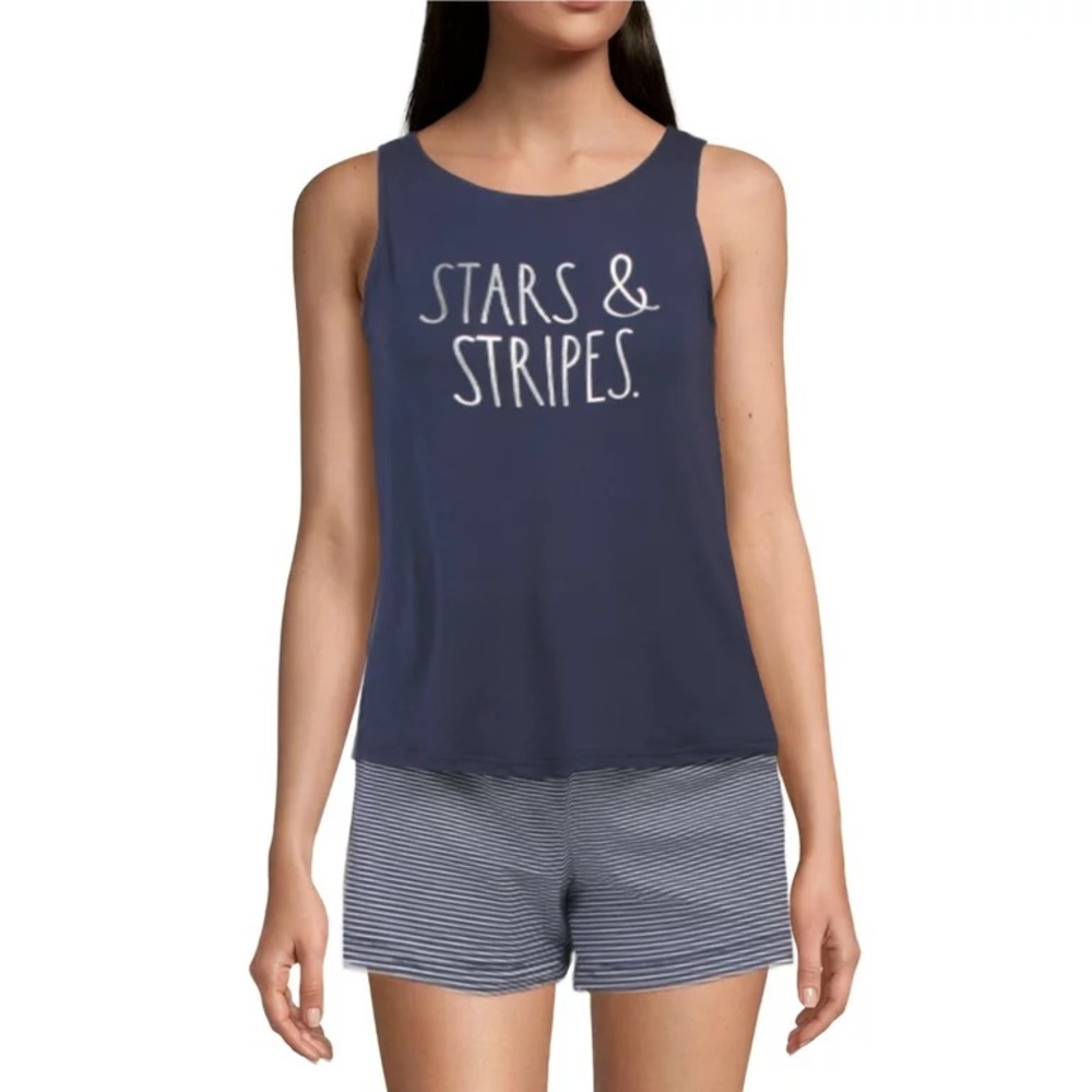 Rae Dunn Stars & Stripes ♥️🤍💙 Pajamas/Loungewear Sleeveless tank top shirt M